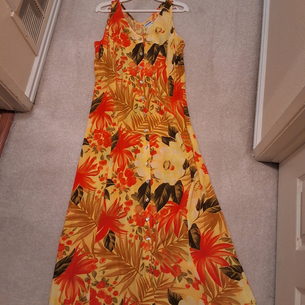 Liz Baker Orange and Yellow Floral Dress
